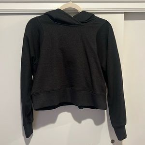 Lululemon Loungeful Cropped Hoodie Spark Black Sparkle Size 8 EUC